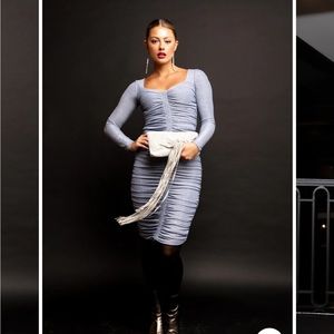 Rachel parcell ruched midi dress